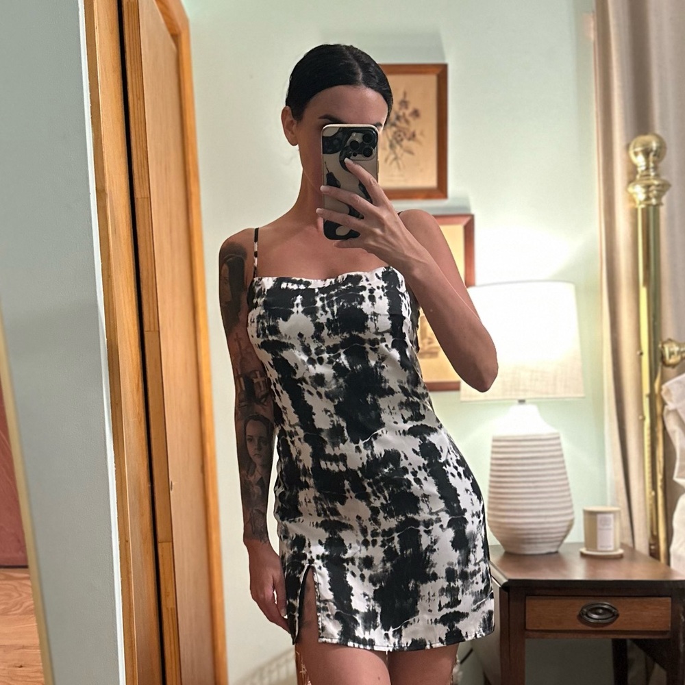 Garage Black and White Bodycon Mini Dress